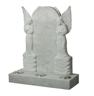 M73 - Round with 2 Full Carved Angels