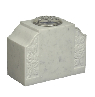 M132 - Vase with Embossed Roses and Ogee Shoulders